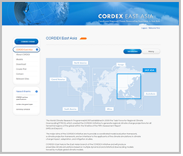 CORDEX-East Asia 동아시아 홈페이지 이미지 입니다.